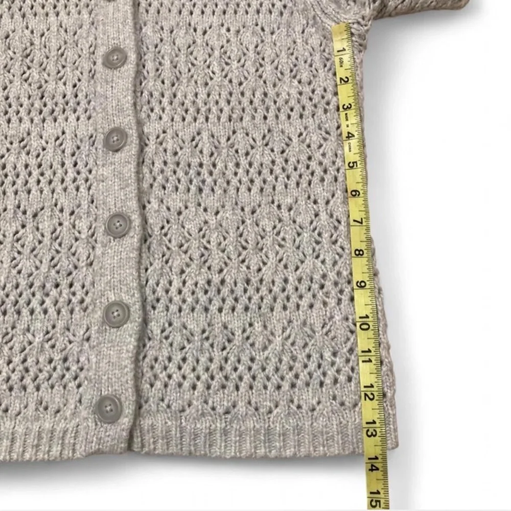 Joie Chunky Knit Cardigan Sweater Women’s Medium Soft Cozy Preppy Classic Gray - Picture 7 of 7